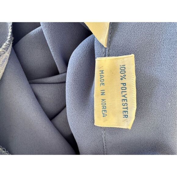 Copycats L blue pleated button up vintage 70s blouse women’s - Picture 5 of 6